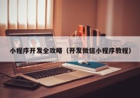 小程序开发全攻略（开发微信小程序教程）