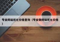 专业网站优化价格查询（专业做网站优化价格）