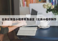 北辰区微信小程序开发语言（北辰小程序制作）