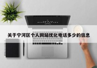 关于宁河区个人网站优化电话多少的信息