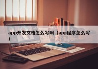 app开发文档怎么写啊（app程序怎么写）