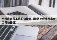 小程序开发工具的快捷键（微信小程序开发者工具快捷键）