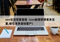 seo引流获客变现（seo能够获得更多流量,吸引更多目标客户）