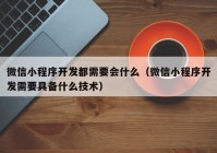 微信小程序开发都需要会什么（微信小程序开发需要具备什么技术）