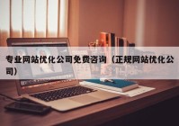 专业网站优化公司免费咨询（正规网站优化公司）