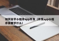 如何自学小程序app开发（开发app小程序需要学什么）