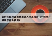 支付小程序开发费用计入什么科目（小程序开发属于什么费用）